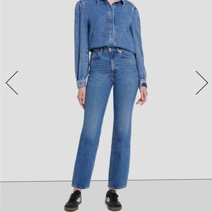 7 For All Mankind  Logan Stovepipe Explorer Jeans size 33 classic blue straight